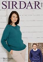 Sirdar 10012 Woman's and Man's Sweater in Sirdar No. 1 Chunky (#5 weight)